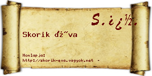Skorik Éva névjegykártya